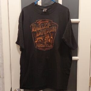"Harley-Davidson" Sz. 2XL, Black and Orange Short Sleeve Tee. No flaws/Not Worn.